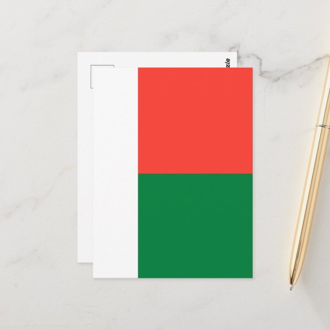 Flagge Madagaskars Postkarte (Vorderseite/Rückseite Beispiel)