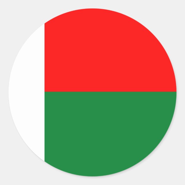 Flagge Madagaskars Runder Aufkleber (Vorderseite)