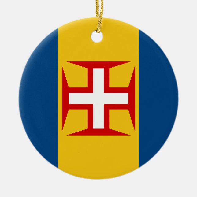 Flagge Madeiras (Portugal) Keramikornament (Vorne)