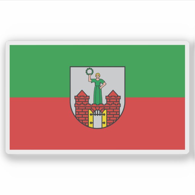 Flagge Magdeburgs, Deutschland Aufkleber (Vorderseite)