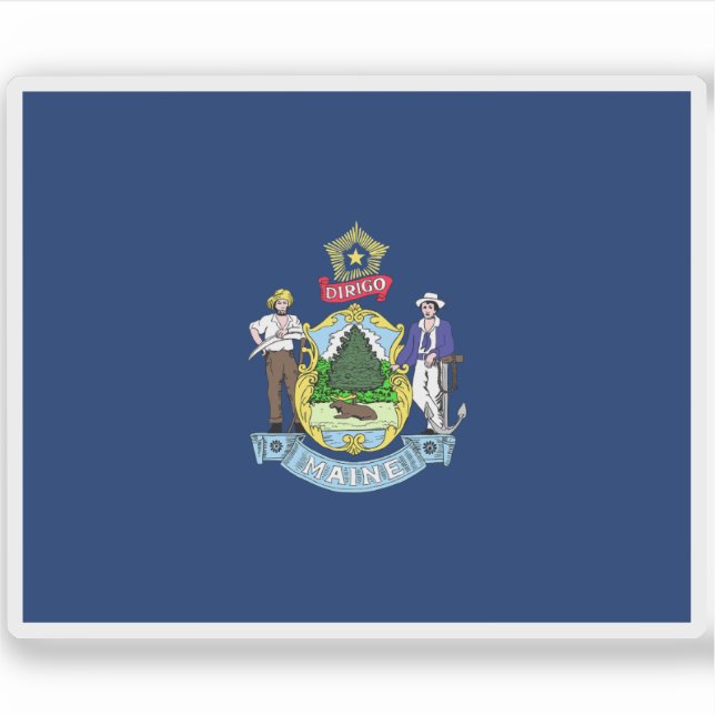 Flagge Maine Aufkleber (Vorderseite)