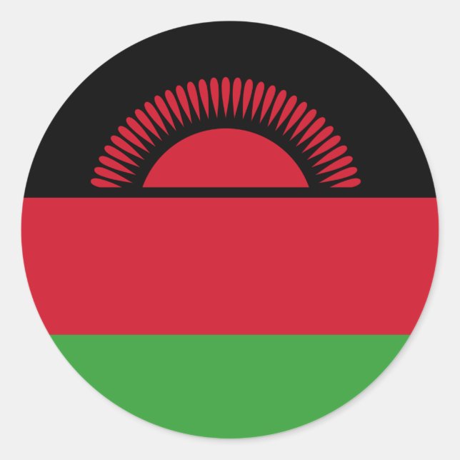 Flagge Malawis Runder Aufkleber (Vorderseite)