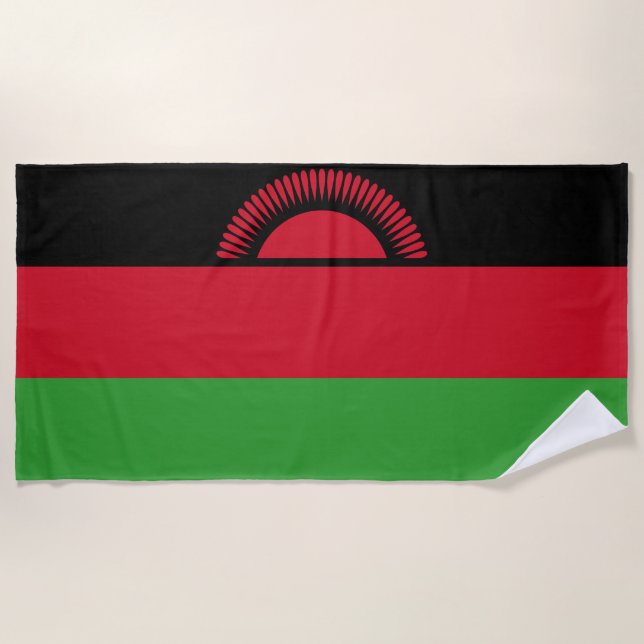 Flagge Malawis Strandtuch (Vorderseite)