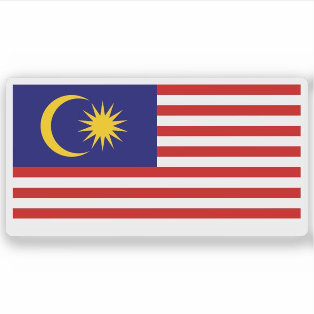 Flagge Malaysias Aufkleber (Vorderseite)