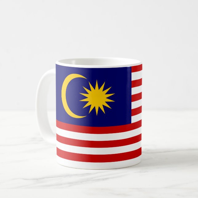Flagge Malaysias Kaffeetasse (Vorderseite Links)