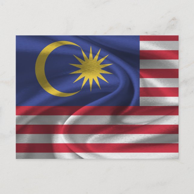 Flagge Malaysias Postkarte (Vorderseite)
