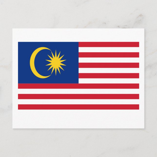 Flagge Malaysias Postkarte (Vorderseite)