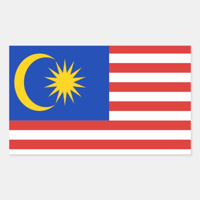 Flagge Malaysias Rechteckiger Aufkleber (Vorderseite)