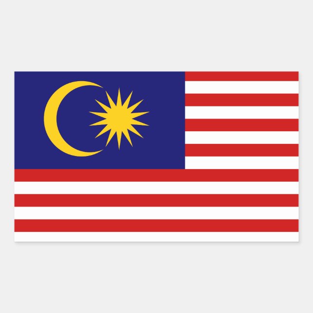 Flagge Malaysias Rechteckiger Aufkleber (Vorderseite)