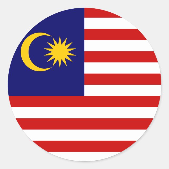 Flagge Malaysias Runder Aufkleber (Vorderseite)
