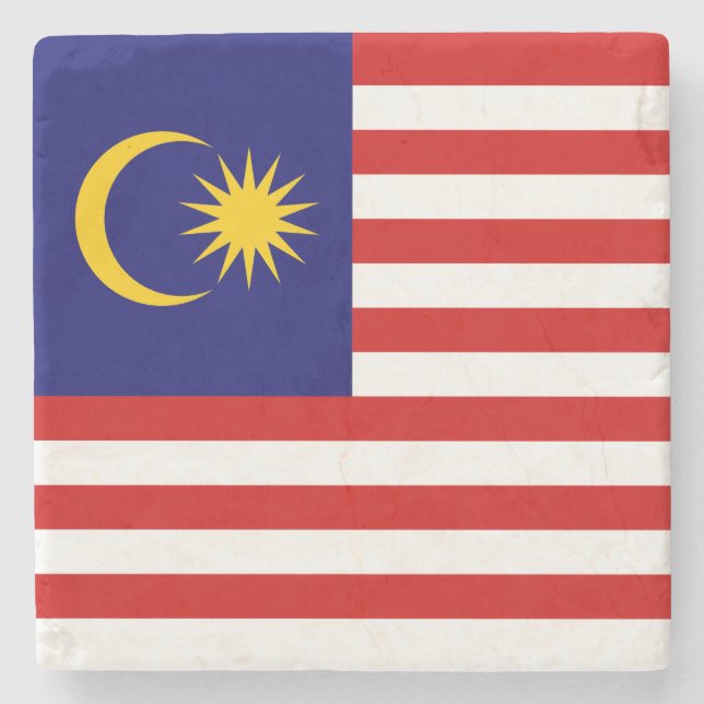 Flagge Malaysias Steinuntersetzer (Vorderseite)