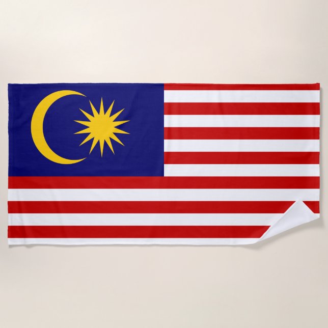 Flagge Malaysias Strandtuch (Vorderseite)