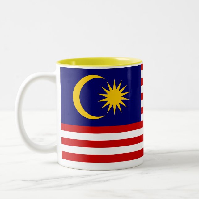 Flagge Malaysias Zweifarbige Tasse (Links)