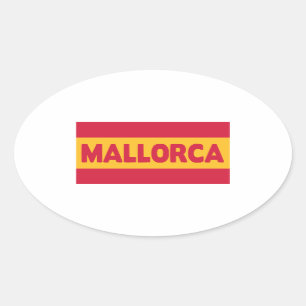 Flagge Mallorca Spanien Ovaler Aufkleber