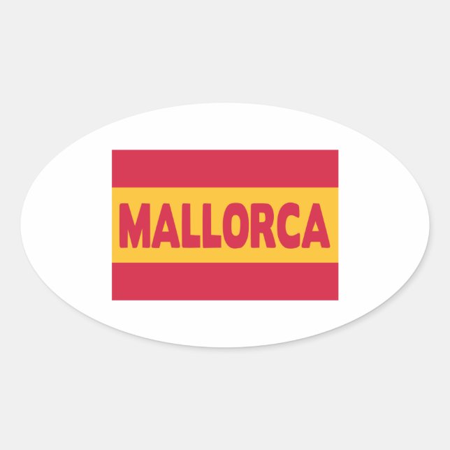 Flagge Mallorcas Ovaler Aufkleber (Vorderseite)
