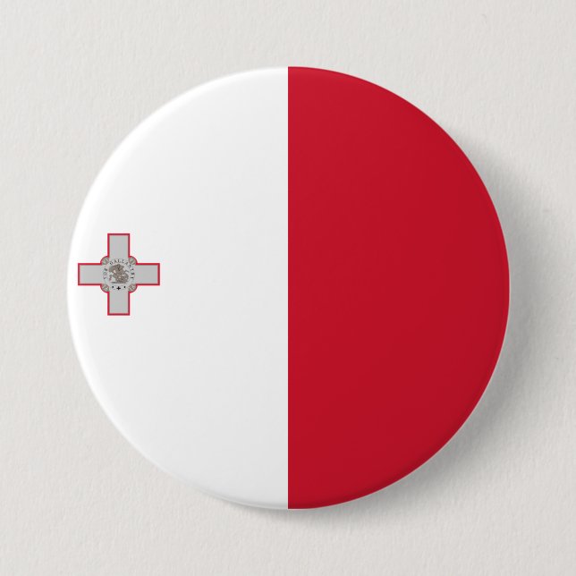 Flagge Maltas Button (Vorderseite)