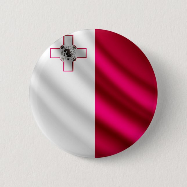 Flagge Maltas wellenartig bewegender pinback Knopf Button (Vorderseite)