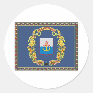Flagge Mariupol Ukraine Runder Aufkleber