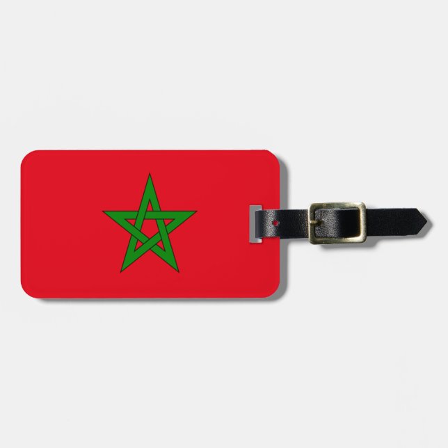 Flagge Marokko einfacher Identifikation persönlich Gepäckanhänger (Vorderseite horizontal)