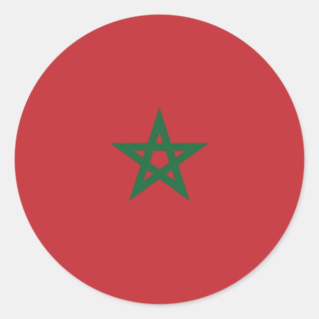 Flagge Marokko Runder Aufkleber (Vorderseite)