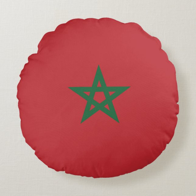 Flagge Marokko Rundes Kissen (Vorderseite)