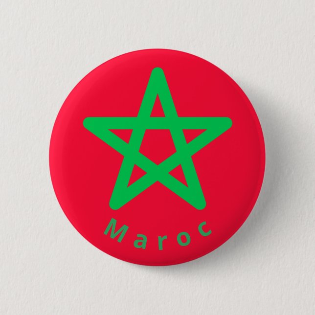 Flagge Marokkos Button (Vorderseite)