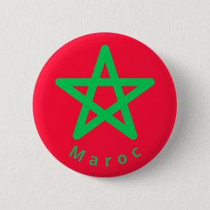 Flagge Marokkos Button