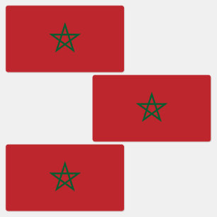 Flagge Marokkos Etiketten