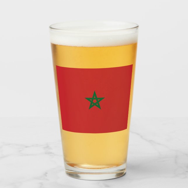 Flagge Marokkos Glas (Vorne (Gefüllt))