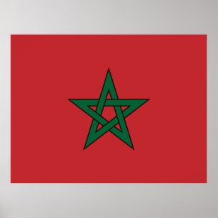 Flagge Marokkos Poster