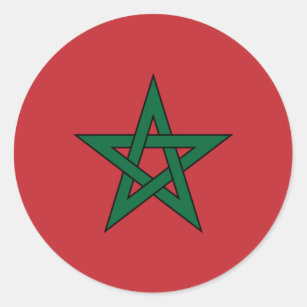 Flagge Marokkos Runder Aufkleber