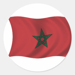 Flagge Marokkos Runder Aufkleber