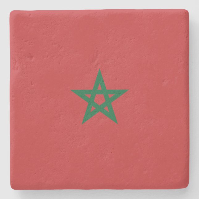 Flagge Marokkos Steinuntersetzer (Vorderseite)