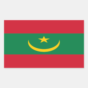 Flagge Mauretaniens Rechteckiger Aufkleber