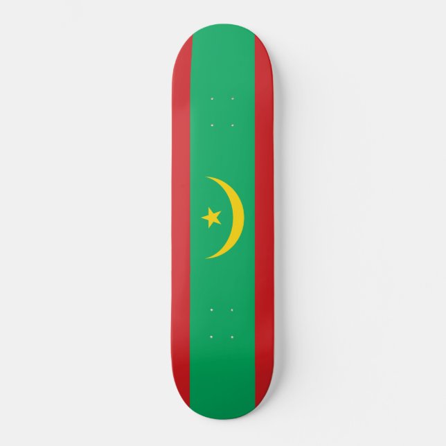 Flagge Mauretaniens Skateboard (Vorderseite)