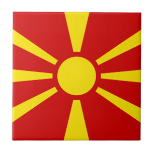 Flagge Mazedoniens Keramik Tile Fliese