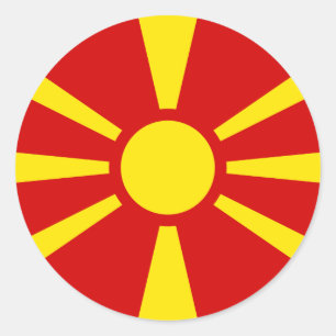 Flagge Mazedoniens Runder Aufkleber