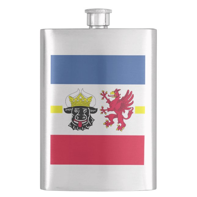 Flagge Mecklenburg-Western Pommern Flachmann (Vorderseite)