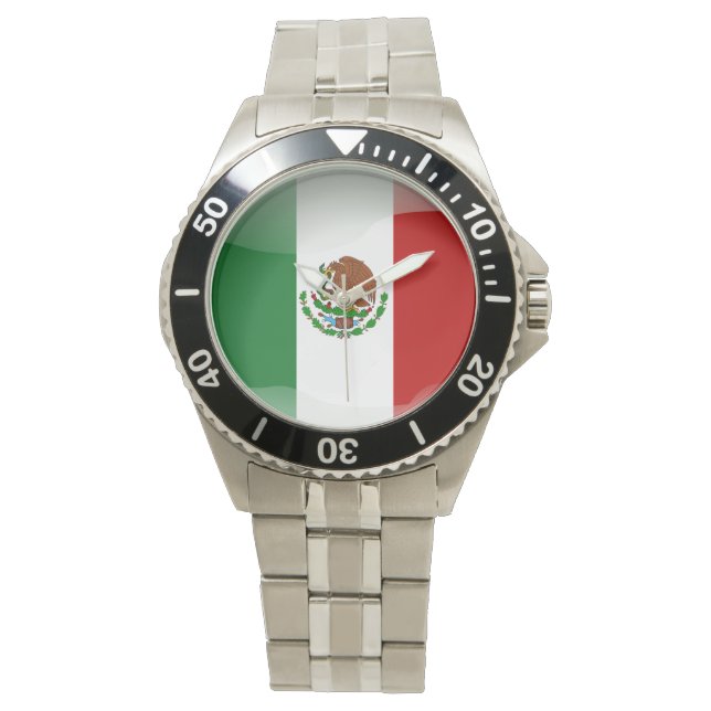 Flagge Mexikos Armbanduhr (Vorderseite)