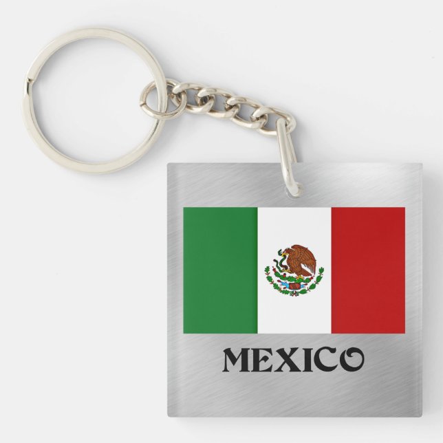Flagge Mexikos, beliebtes Design Schlüsselanhänger (Vorderseite)