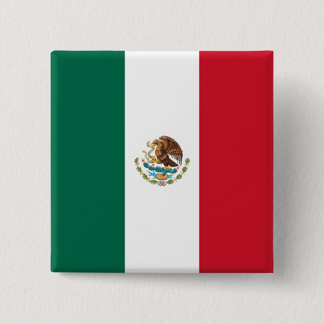 Flagge Mexikos Button (Vorderseite)