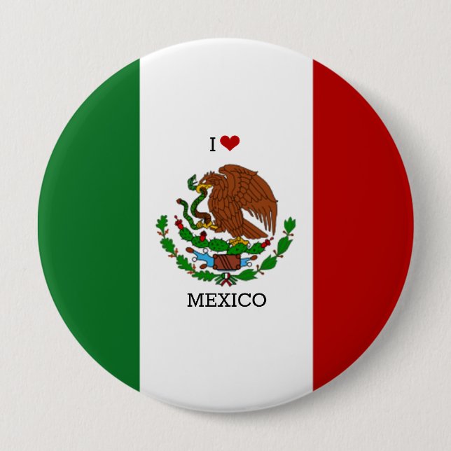 Flagge Mexikos Button (Vorderseite)