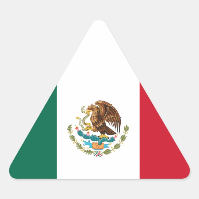 Flagge Mexikos Dreieckiger Aufkleber (Vorderseite)