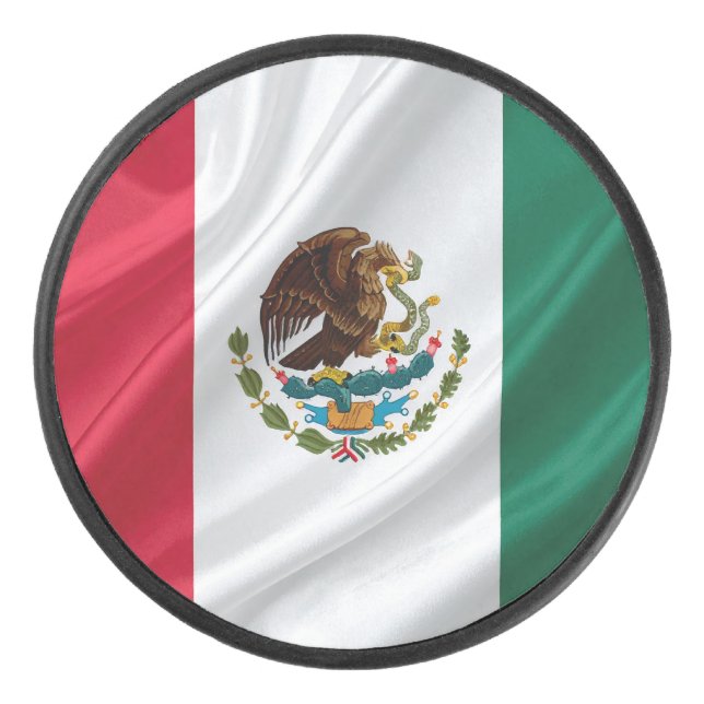 Flagge Mexikos Eishockey Puck (Vorderseite)
