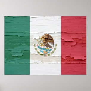 Flagge Mexikos gewittert Poster