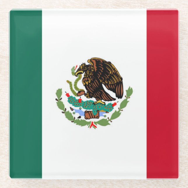 Flagge Mexikos Glasuntersetzer (Vorderseite)