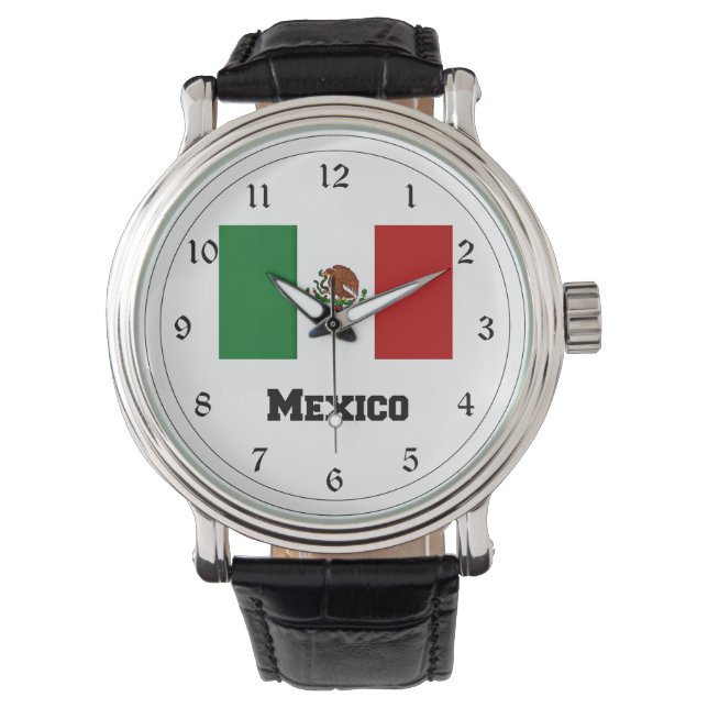Flagge Mexikos Großuhr Armbanduhr (Vorderseite)