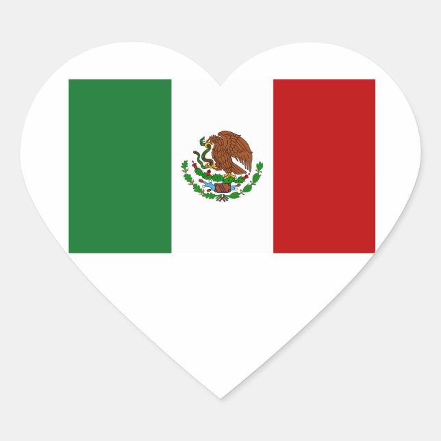 Flagge Mexikos Herz-Aufkleber (Vorderseite)