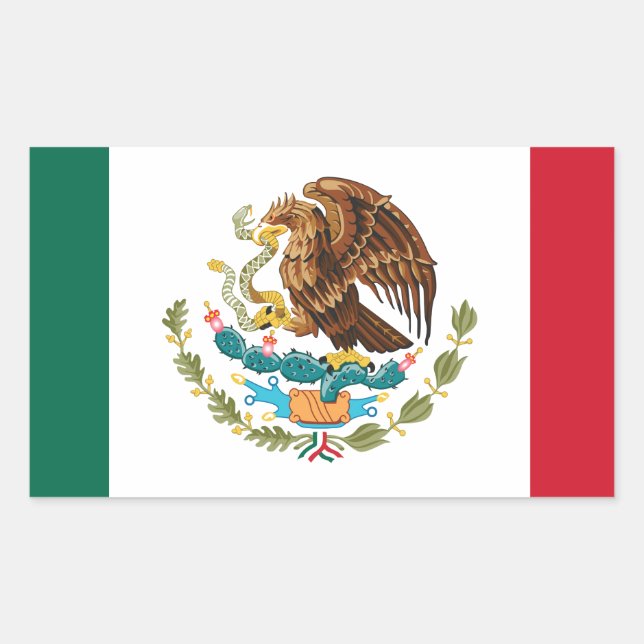 Flagge Mexikos - Mexikanische Flagge - Bandera de  Rechteckiger Aufkleber (Vorderseite)