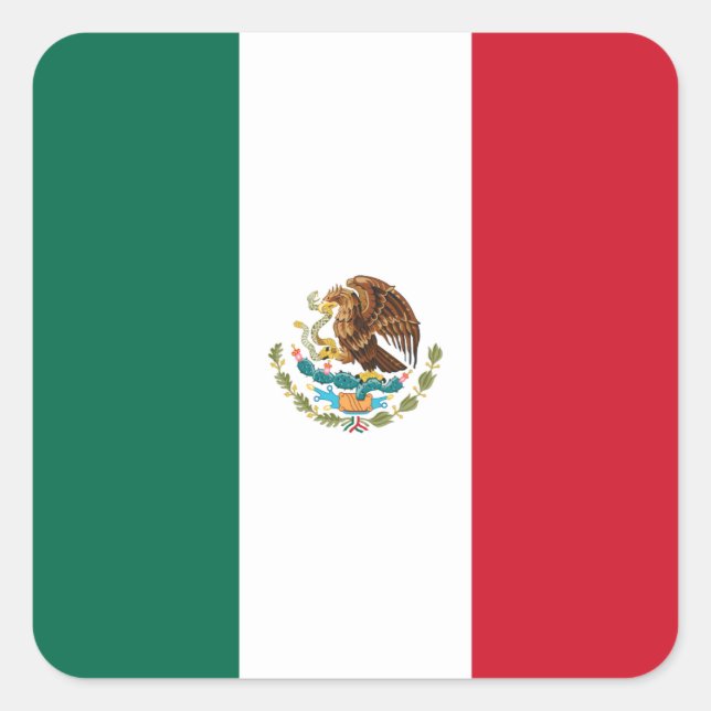 Flagge Mexikos Quadratischer Aufkleber (Vorderseite)